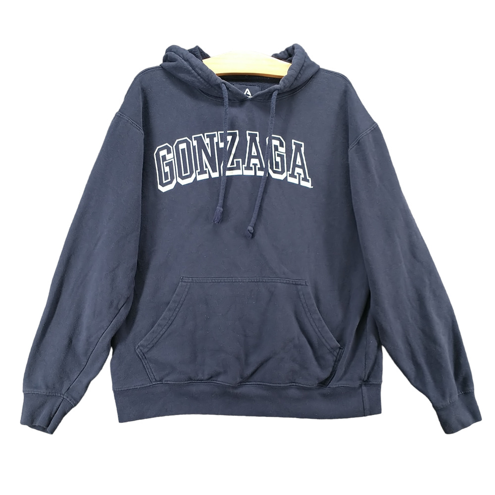 Knights Apparel Men's Gonzaga Bulldogs Spell Out Hoodie Sweatshirt Blue Medium